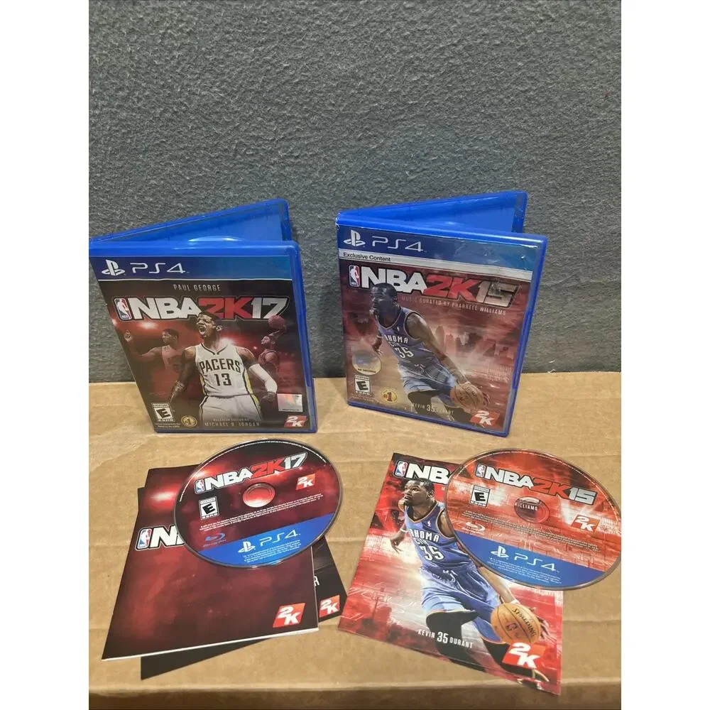 Lot Of 2 NBA 2K17/2K15 (PlayStation 4, 2017) PS4 Complete and Tested Mint Cond.